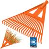KOTARBAU® Rastrello per Foglie - Plastica - 43 cm - Arancione - Rastrello Giardino - senza Manico - Rastrelli - per Foglie - Erba - Siepi Leggero - Resistente - Universale