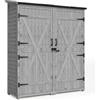 Blishom Casetta da Giardino Porta Attrezzi, Porta Attrezzi da Esterno,con 2 Porte,con ripiani regolabili e piano inclinato,140 x 50 x 162CM,Grigio