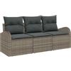 vidaXL Set Divano da Giardino Grigio polyrattan, Set di divani Moderni per Il Giardino, Leggeri, Resistenti ai Raggi UV, modulari, per Esterni e Patio
