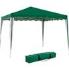 LOLAhome Gazebo Gazebo Pieghevole 3 x 3 m Verde | Migliori Tubi in Acciaio ad Alta Resistenza Pieghevoli, Antivento, Protezione UV, Borsa da Trasporto| per Spiaggia, Campeggio, Giardino, Esterno - LOLAhome