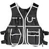 Advokingtap 1 set di gilet multifunzione con tasche multiple, tessuto Oxford 600D traspirante e strisce riflettenti per elettricisti falegnami riparazione (bianco)