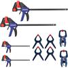 WORKPRO Confezione da 10 morsetti per la lavorazione del legno, morsetti a barra da 30,5 cm e 15,2 cm, 2 morsetti per legno a cricchetto a sgancio rapido e 4 morsetti a molla, morsetti a F per