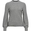 Object Objditte Re L/S Knit Pullover Noos Maglione Lavorato a Maglia, Melange Grigio Medio, S Donna