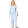 PJ Salvage Women's [Amazon Exclusive] Cloud Jersey Open-Bottom Pajama 2-Piece PJ Set, Ice Blue Dots, Medium