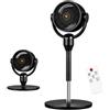 DE ROSA SHOP Ventilatore a Piantana Silenzioso 23 dB con Motore DC, Circolatore d'Aria 3D Oscillante, 6 Velocità, Telecomando, Controllo Vocale Smart, Timer, Altezza Regolabile, 2 in 1 per Casa e Ufficio