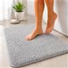Floordirekt Tappeto da Bagno Sky, Morbido e Denso, Antiscivolo e ad Asciugatura Rapida, Adatto per Riscaldamento a Pavimento, Rettangolare e Rotondo (80 x 150 cm, Grigio Argento)