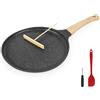 Gimars Padella per Crepes Antiaderente,Ø28cm Padella Crepe con Distributore di Impasti e Spatola,Crepiera Professionale Compatbile con Induzione Gas,Padella Senza PFOA da Piadina Pancake Crepes Fritte
