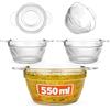 KADAX Ciotole da zuppa da 550 ml, set da 3 pezzi, ciotole trasparenti per zuppe, tazze da zuppa, ciotole in vetro con manici, lavabili in lavastoviglie