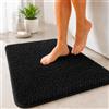 Floordirekt Tappeto da Bagno Sky, Morbido e Denso, Antiscivolo e ad Asciugatura Rapida, Adatto per Riscaldamento a Pavimento, Rettangolare e Rotondo (70 x 120 cm, Nero)