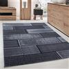 Carpettex Moderno Tappeto per Soggiorno 140x200 cm Nero, Design astratto a quadri - Tappeto a Pelo Corto per Sala da Pranzo e Camera da Letto, Extra Morbido e Facile da Pulire