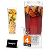 Lifewit 4L Dispenser Bevande con Rubinetto, Set di 1 Dispenser Acqua in Plastica Con Filtro, Contenitore Distributore Bevande Ghiacciati per Cocktail, Succhi, Limonata e Tè