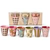 ReWu Rice - Set di 6 tazze in melamina Bon Vivant, 250 ml, multicolore | Senza BPA, lavabile in lavastoviglie, leggero e infrangibile, tazza riutilizzabile