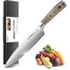Zhang Xiao Quan Coltello da Cucina Professionale 20 Cm Affilato in Acciaio Inossidabile di Alta Qualità, Manico Ergonomico, Coltello Multiuso per Carne, Verdure e Alimenti Vari