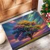 DUOTCYELE Zerbino per Ingresso 40 x 60 cm, Tappetino Albero Arcobaleno Tramonto, Zerbini Paesaggio Da Sogno Con Fondo Gomma Antiscivolo per Corridoio, Porta D'ingresso, Camera Da Letto