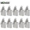 MENGS 10pz MENGS® 1 oncia fiaschetta con portachiavi per particolare per occasioni (matrimonio, Sport, Golf), alta lucido acciaio inox lucidato, mini Whisky Vodka Alcohol Hip Flask Liquor.