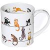 Dunoon OR-LIVW-CA - Tazza in porcellana fine, motivo: gatti con filo metallico, 0,35 l