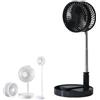 Generic Ventilatore a batteria Ez cool, Ventilatore portatile Ez cool, Ventilatore di ricarica USB pieghevole telescopico, Altezza e velocità regolabili, 7200 mAh, per l'home (Nero,Nessun telecomando)