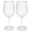 argentoè Calici Gioia in Plastica Rigida SAN 37cl - Infrangibili, Riutilizzabili, Lavabili in Lavastoviglie - Ideali per Vino, Champagne, Cocktail, Eventi, Giardino, Piscina, Barca (Bianco, Set 2pz)