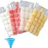 BASTOUR 100 Pezzi Sacchetti di Ghiaccio Usa e Getta, Ice Cube Borse usa e getta, Sacchetti Cubetti di Ghiaccio Autosigillanti con 1 Imbuto in Silicone, per Succhi, Cocktail, Vino