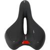 Caswynlife Sella per bicicletta in pelle sintetica impermeabile, traspirante, design cavo e schiuma di silicone ammortizzante, comoda sella da ciclismo con striscia riflettente, 27,5 x 16 cm, blu