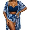 Generico Bikini Donna Mare, Costume Donna Due Pezzi, Costume da Bagno Tankini con Stampa Floreale Bikini A Due Pezzi con Copricostume da Spiaggia