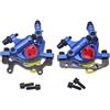 PMAGSYQ Pinza Freno a Disco Meccanico HB100 Kit Pinza Freno a 2 Pistoni Bicicletta idraulica MTB Anteriore Posteriore per Bicicletta(Red Front)