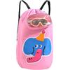 Genérico Zaino da nuoto per bambini, tracolla regolabile, grande, impermeabile, con coulisse, per campeggio estivo, all'aperto, palestra, viaggi, vacanze, abbigliamento e asciugamano, Rosa, Consulte la