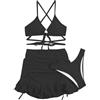 Generico Bikini Donna Push Up, Costume Piscina Donna, Costume da Bagno da Donna alla Moda Set Tankini Sexy con Dettagli Allacciati Bikini Tre Pezzi Abbigliamento da Spiaggia per L'Estate E Il Nuoto
