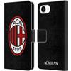 Head Case Designs Licenza Ufficiale AC Milan Colore Pieno Nero Stemma Custodia Portafoglio in Pelle Compatibile con Apple iPhone 16e / iPhone 17e