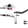 PMAGSYQ Set Freni a Disco Idraulici MTB rotori da 160mm Piastra Pinza Olio Maniglia Morsetto Bicicletta Freno a Olio Doppio pistone Bici(Silvery RR)