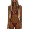 Generico Costume Donna Bikini, Costume da Bagno Donna, Bikini da Due Pezzi Bikini da Donna con Taglio in Pizzo Solido Set di Costumi da Bagno Sexy Push Tankinis