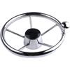 LIZHAYG Volante Barca Volante for Accessori for Barche con pomello in Acciaio Inossidabile a 5 Razze 25 Gradi 11'' for Yacht marini(with knob)