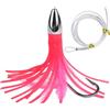 NexRen Per esca rossa morbida per pesca a traina con testa in lega di zinco e ganci spinati per acqua salata per polpo calamari esca 15 cm 48 g (C)