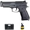 ECOMMUR Pistola Saigo 92 Muelle (6mm) | Pistola Airsoft calibro 6mm + bottiglia + valigetta. Pistola per iniziare ad Airsoft (Potenza: 1 joule)