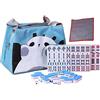 WOVEBIUS Set di mahjong cinese con 144 piastrelle, dadi per ragazzi e ragazze adulti blu, 26 mm