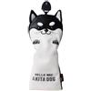 Zpengtai Coprimazze Da Golf Copricapo da golf for mazza Akita carino for driver Fairway Hybrid Putter Protezione in pelle PU Coperture in legno(Black For Fairway)