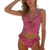 Generico Bikini Donna Brasiliana, Costumi Mare da Donna, da Bagno in Stile con Spalline A Fiocco Bikini A Due Pezzi per Un Elegante Tankini