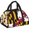 DUWAA Cestini in legno con stampa bandiera del Maryland con manico, grande portalegna, per camino, borse da picnic resistenti all'usura