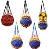 YiiHHooN 5 Pezzi Sacchi a Rete per Palloni, Borsa a Rete Sportiva Pallone Multicolore e Pieghevole, Dimensioni 65 cm e 90 cm per Calcio Basket Pallavolo Tennis Rugby e Pallone da Yoga