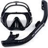 HOMHPLFE Attrezzatura subacquea per adulti, occhialini da immersione con boccaglio, set da snorkeling, maschera subacquea, occhiali da immersione e set da snorkeling Dry Top, per uomini e donne