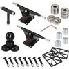 VILLCASE Kit di Accessori per Skateboard Ponte Doppio Inclinato, Set Leggero in Lega di Alluminio Ruote Pu e Chiave, per Board Skaters Stili Multipli