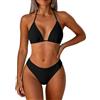 Generico Bikini Donna Curvy, Costumi Mare da Donna, Neck Tankini Two Piece Swimwear Beach Bathing Summer Pool Control Floral Print