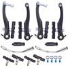 KUAWDON Set di pinze Freno V per Bicicletta trazione lineare V Pinza Freno pastiglie Freno per Bicicletta Scarpe per Bici Pieghevole da Strada MTB(2Pair Brake And Shoe)