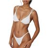 Generico Bikini Donna Mare, Costume Mare Donna, Perizoma Sexy da Donna con Fondo Bikini A Due Pezzi Doppie Spalline Costume da Bagno Carino A Triangolo