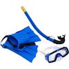 DOITOOL Set di Immersione per Maschera da Snorkeling in Pvc Blu, Pinne Regolabili e Cinturino Completamente Regolabile per Vacanze in Famiglia e Attività All'aperto