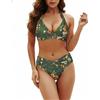 Generico Bikini Donna Push Up, Costumi Mare da Donna, Costume da Bagno Tankini con Stampa Floreale Elegante Due Pezzi con Slip A Vita Alta E Regolabile per La Spiaggia