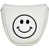 Zpengtai Coprimazze Da Golf 1pc copertura for putter da golf con motivo viso sorridente for in pelle PU chiusura magnetica copricapo(White)
