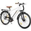 HH HILAND HILAND Bicicletta Elettrica MTB 26 Pollici, Mountain Bike Elettrica con Motore Brushless 250W, Batteria Rimovibile 36V 7,8Ah, Forcella Ammortizzata, E-Bike Uomo Donna, Bianco
