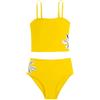 Generico Costume da Bagno Ragazza,Costume da Bagno Tankini A Due Pezzi con Stampa Floreale Laterale per Ragazze Tinta Unita Estivo