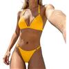 Generico Costume Bikini Donna, Costumi da Bagno da Donna, Bikini A Triangolo Minimalista con Dettaglio Ad Anello in Metallo per Due Pezzi Costume Bagno alla Moda Spiaggia